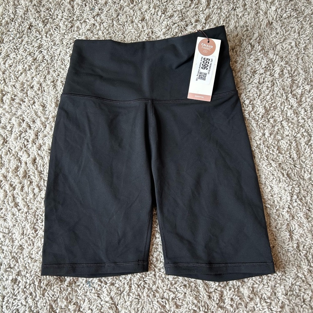 NWT Women's Calia Black High-Waisted Biker Shorts